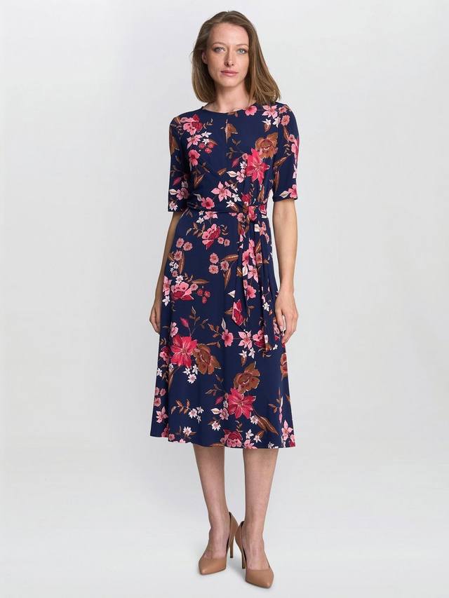 

Платье миди Lou Floral Gina Bacconi, Navy/Red
