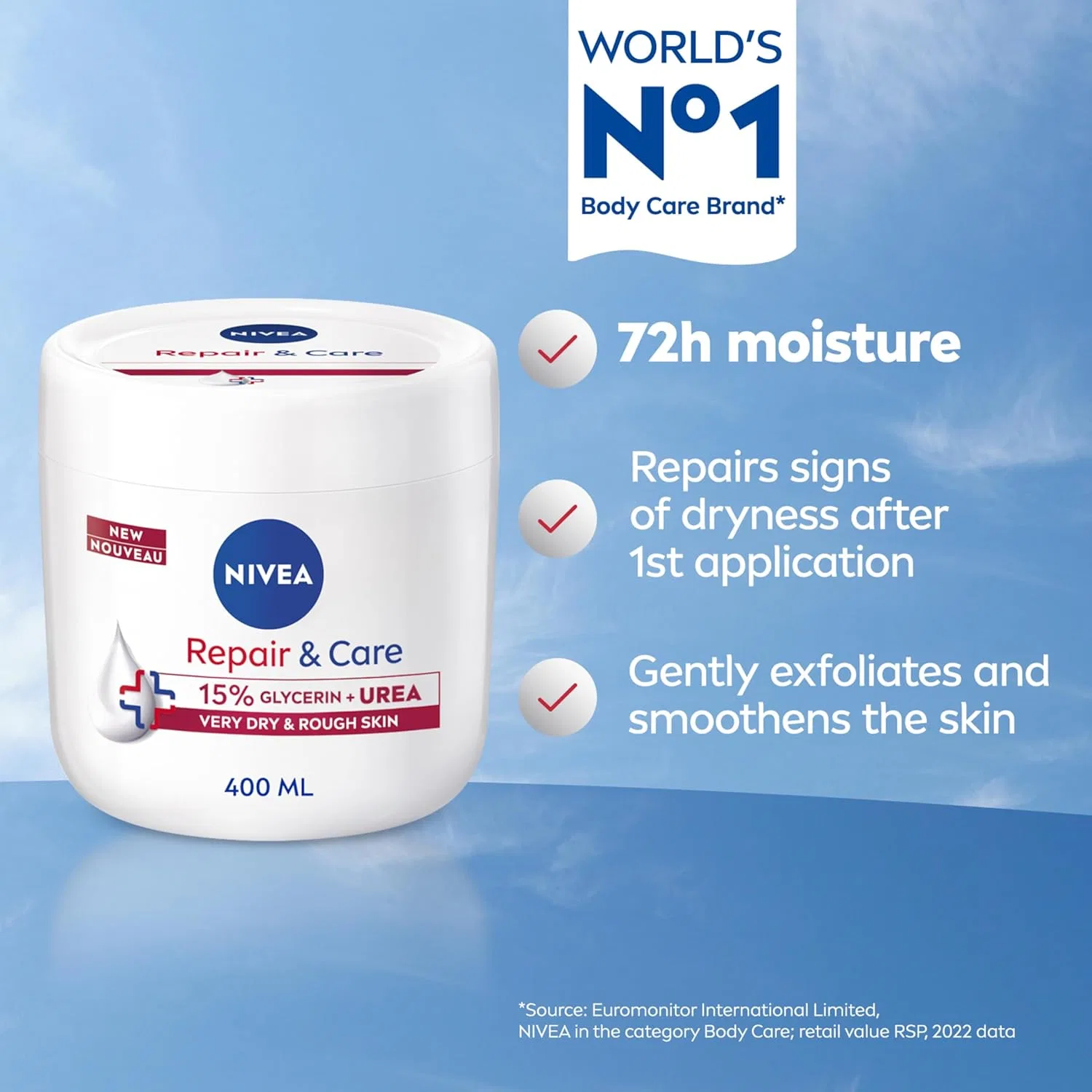 Крем для лица Nivea — Для тела, рук и лица «Repair & Care Urea» от ‎, 400 мл — фото 2