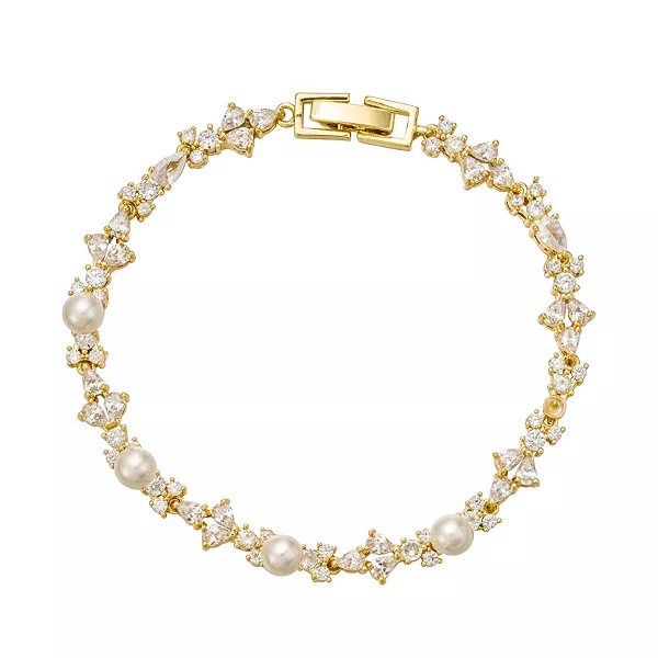 

Роскошный браслет из жемчуга и кристаллов Untamed Petals, gold