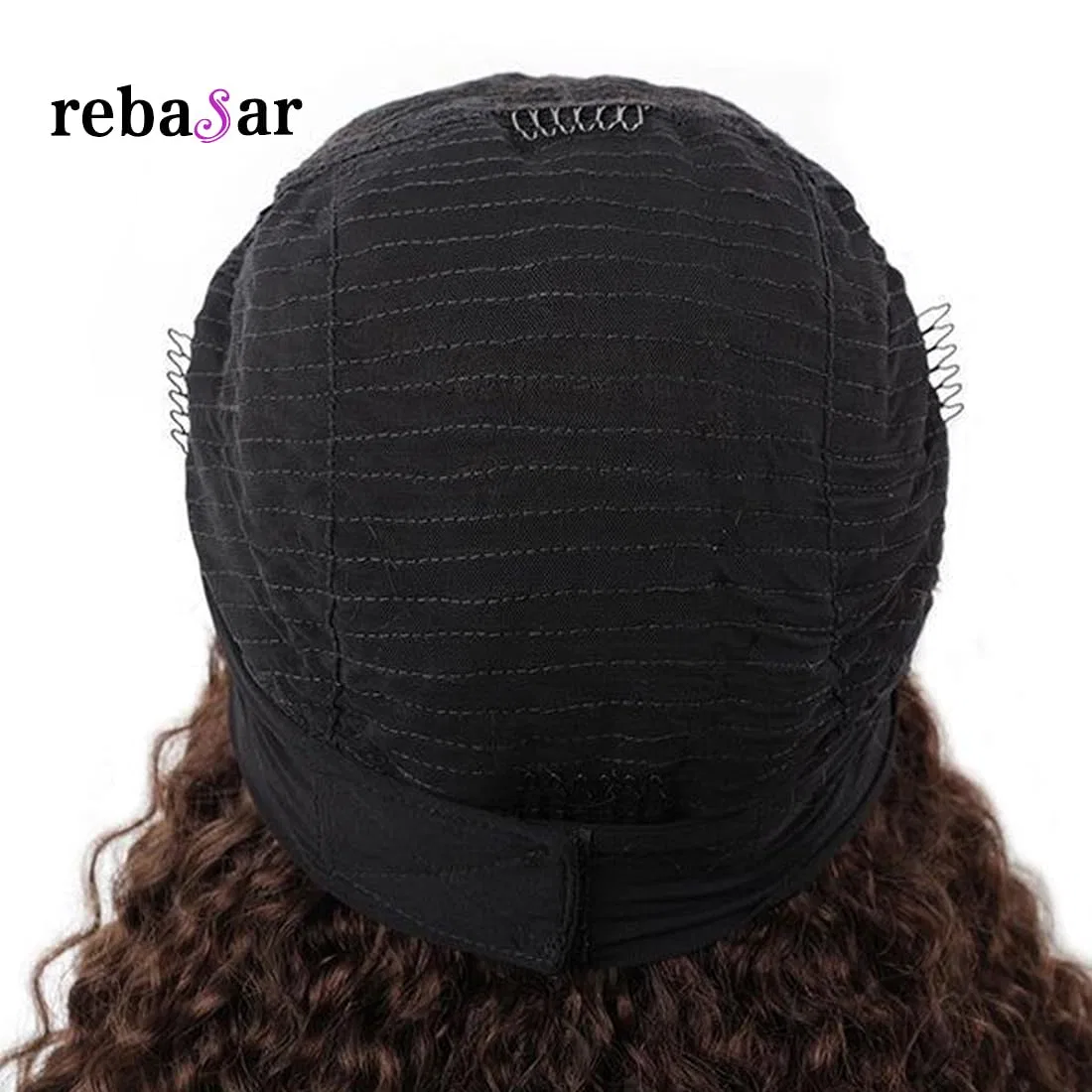 Парик с повязкой из натуральных волос «Deep Wave Headband Wig» Rebasar, Chocolate Brown — фото 4