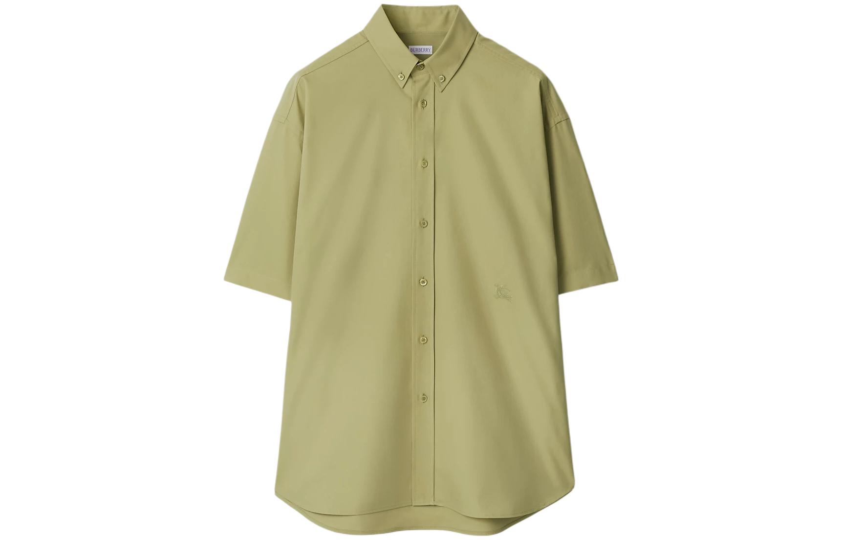 

Рубашка из поплина с вышитым логотипом Burberry, Hunter Beige