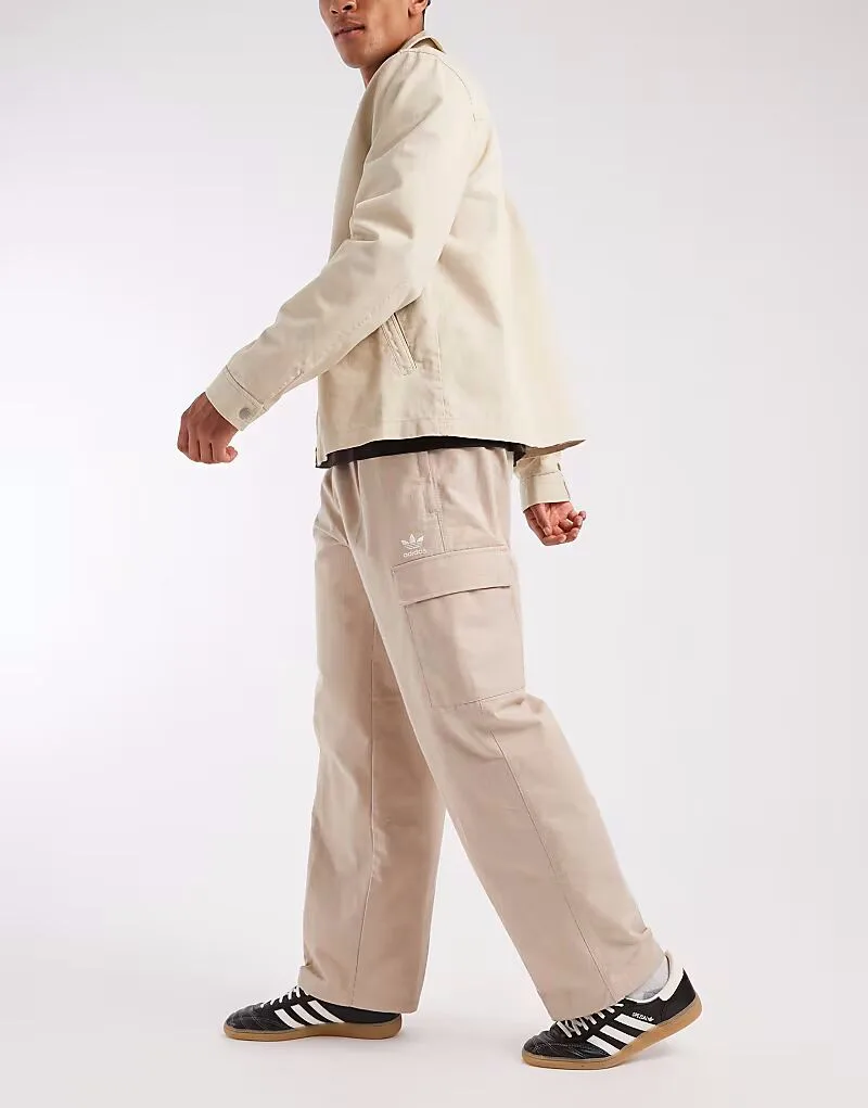 Adidas Originals Trefoil essentials, выполненный в бежевом цвете — фото 3
