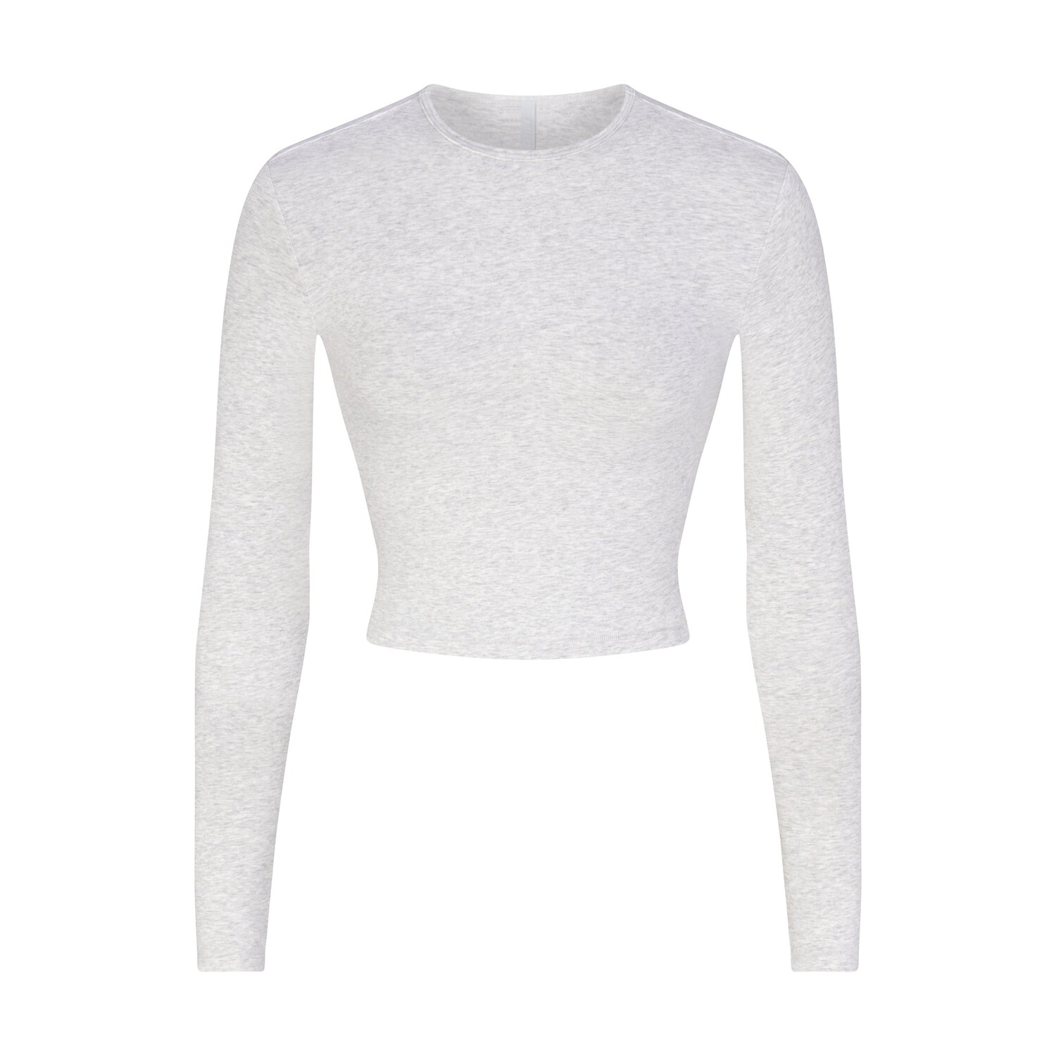 

Укороченная футболка с длинным рукавом SKIMS, цвет light heather grey