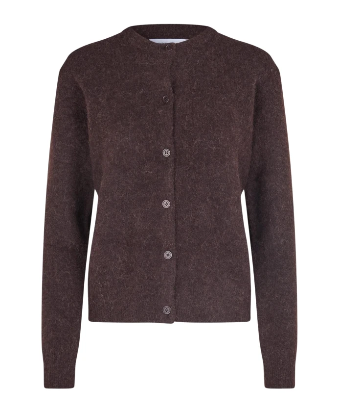 

Черный короткий кардиган кофейного цвета с пуговицами. Samsã¸E Samsã¸E, коричневый