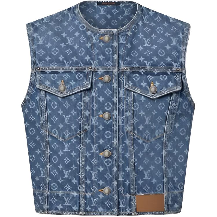 

LOUIS VUITTON Монограмма SS25 Женская Синяя Жилетка, Blue