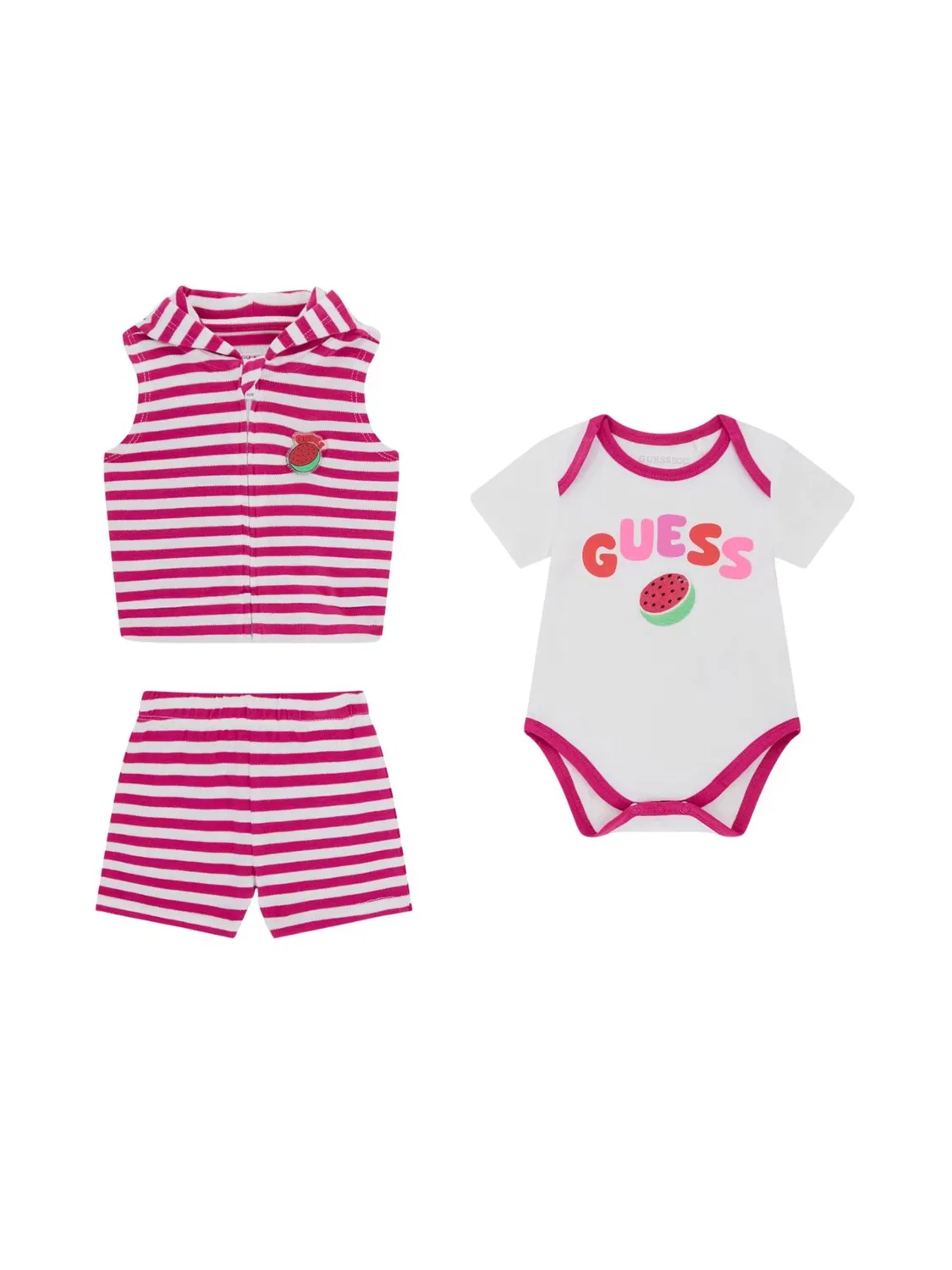 Комплект одежды 'GUESS KIDS Комплект одежды HOODED VEST + SS BODY + SHORTS Completi' Guess Kids, Pink
