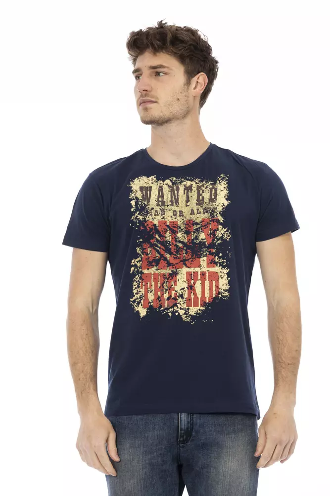 

Синяя хлопковая мужская футболка Trussardi