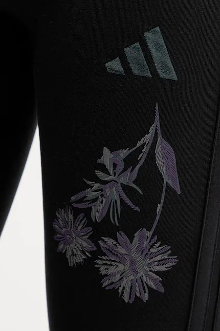 Леггинсы из хлопка Adidas, черный — фото 4