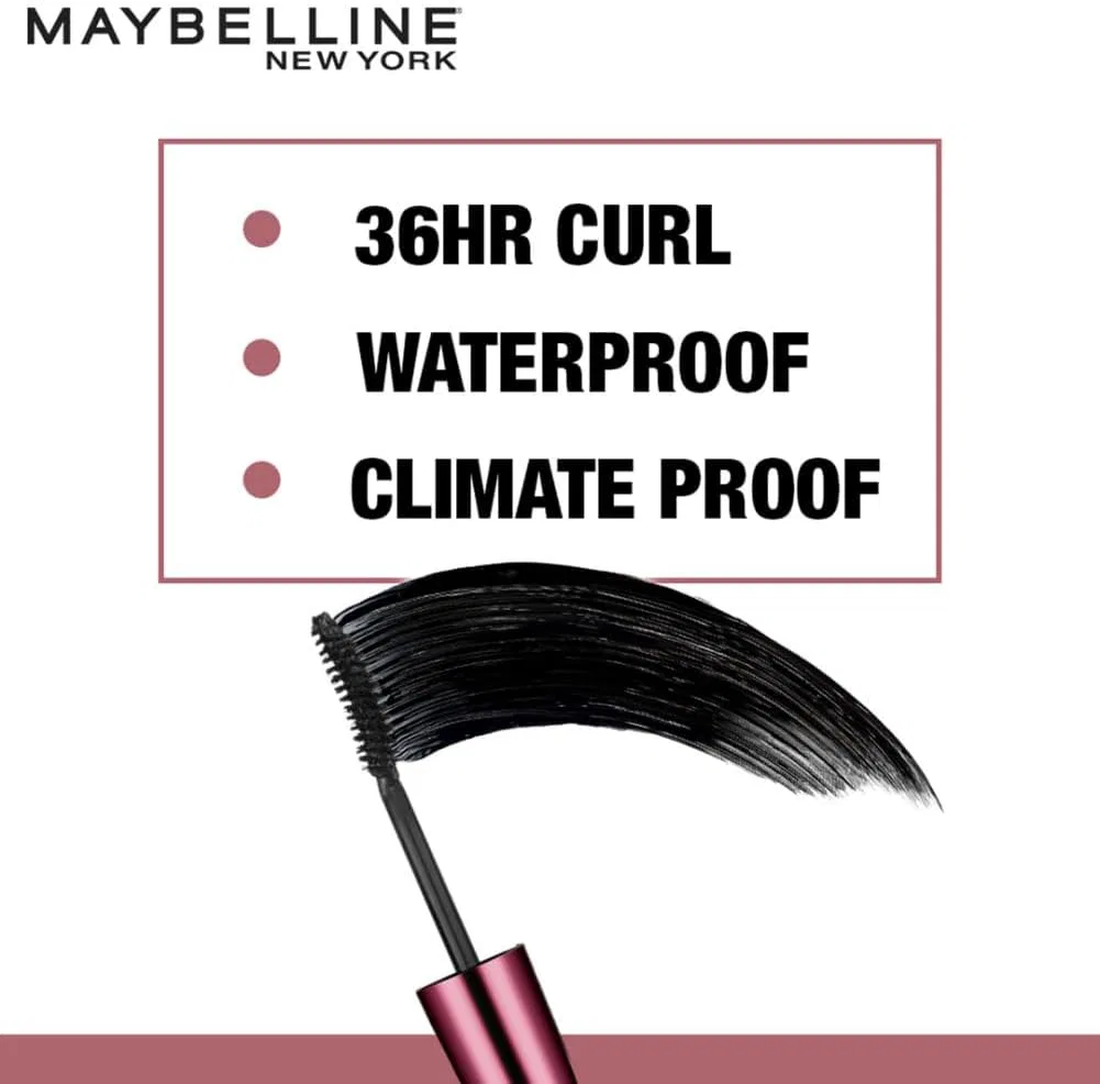 Тушь для ресниц водостойкая Hypercurl Maybelline 9.2 мл черная — фото 2
