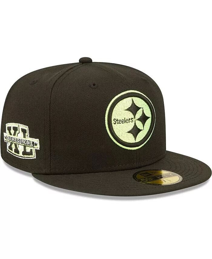 

Мужская черная облегающая шляпа Pittsburgh Steelers Super Bowl Xl Summer Pop 59Fifty New Era
