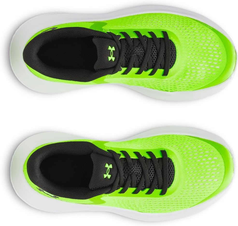 Кроссовки Under Armour Boys Pre School Rogue 4 с альтернативной шнуровкой, белый/черный/зеленый — фото 4