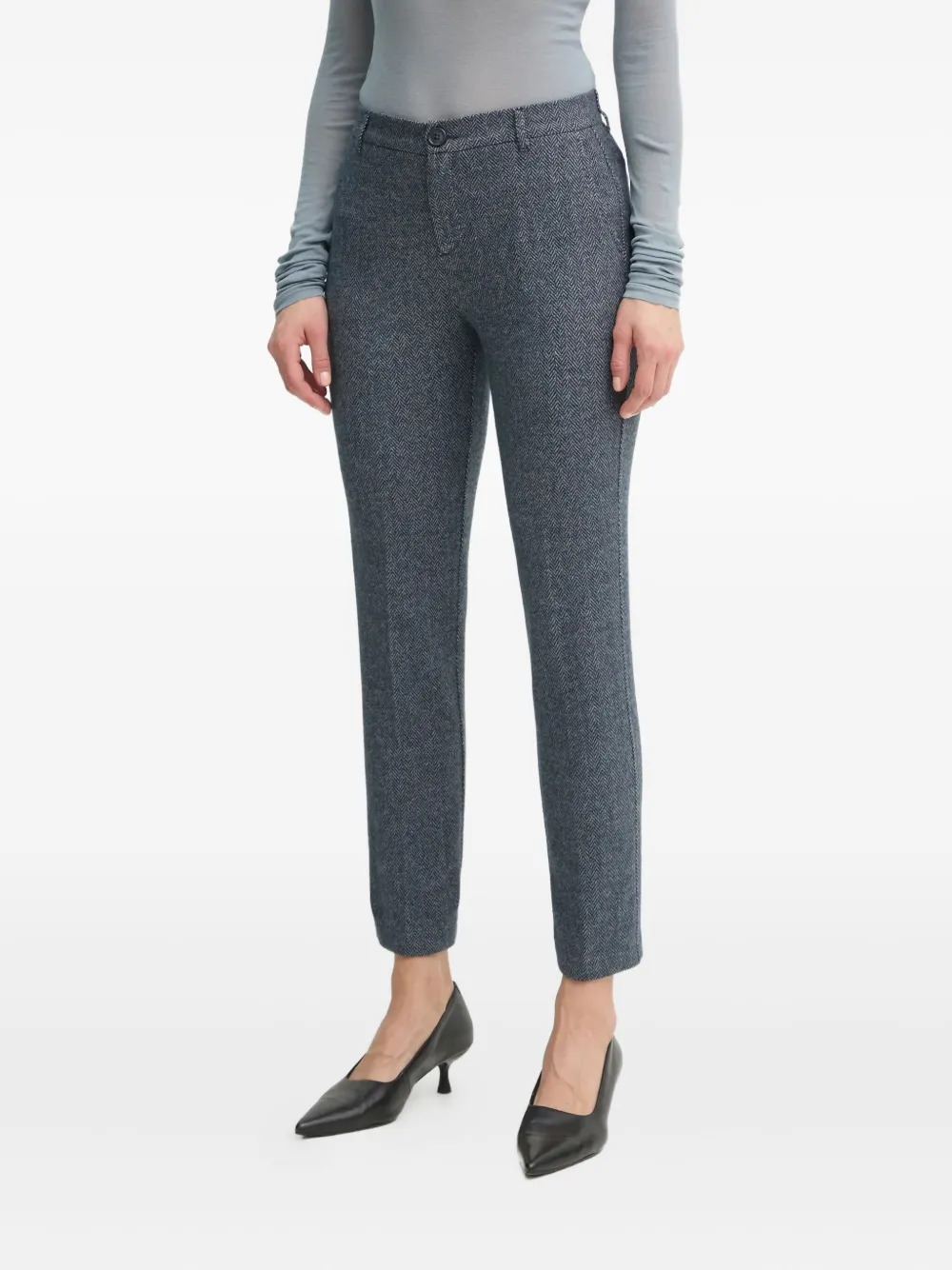 

Прямые брюки с узором в елочку Marc O'Polo, синий