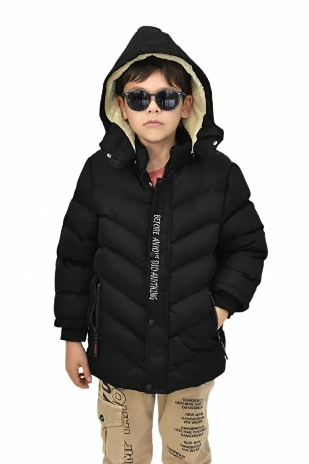 Детское пальто для девочек с капюшоном bs-0411 Baglan, Black