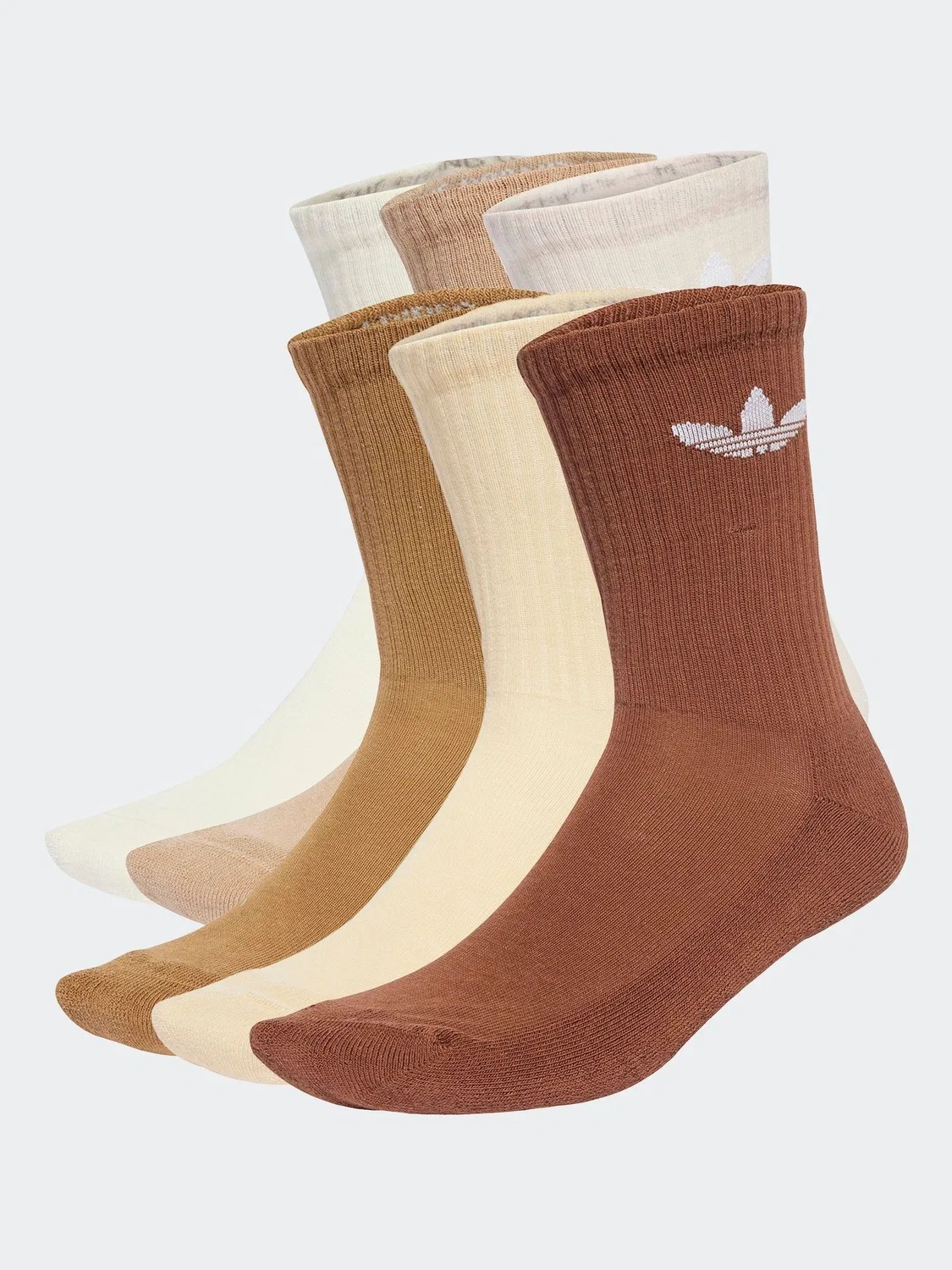 Носки, 6 пар adidas Originals Trefoil Crew adidas, коричневый светлый