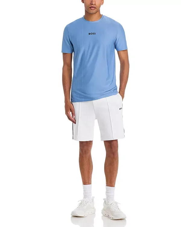 Мужская футболка с принтом Tennis Toc Sport Stripe Logo Boss, Light Pastel Blue — фото 2