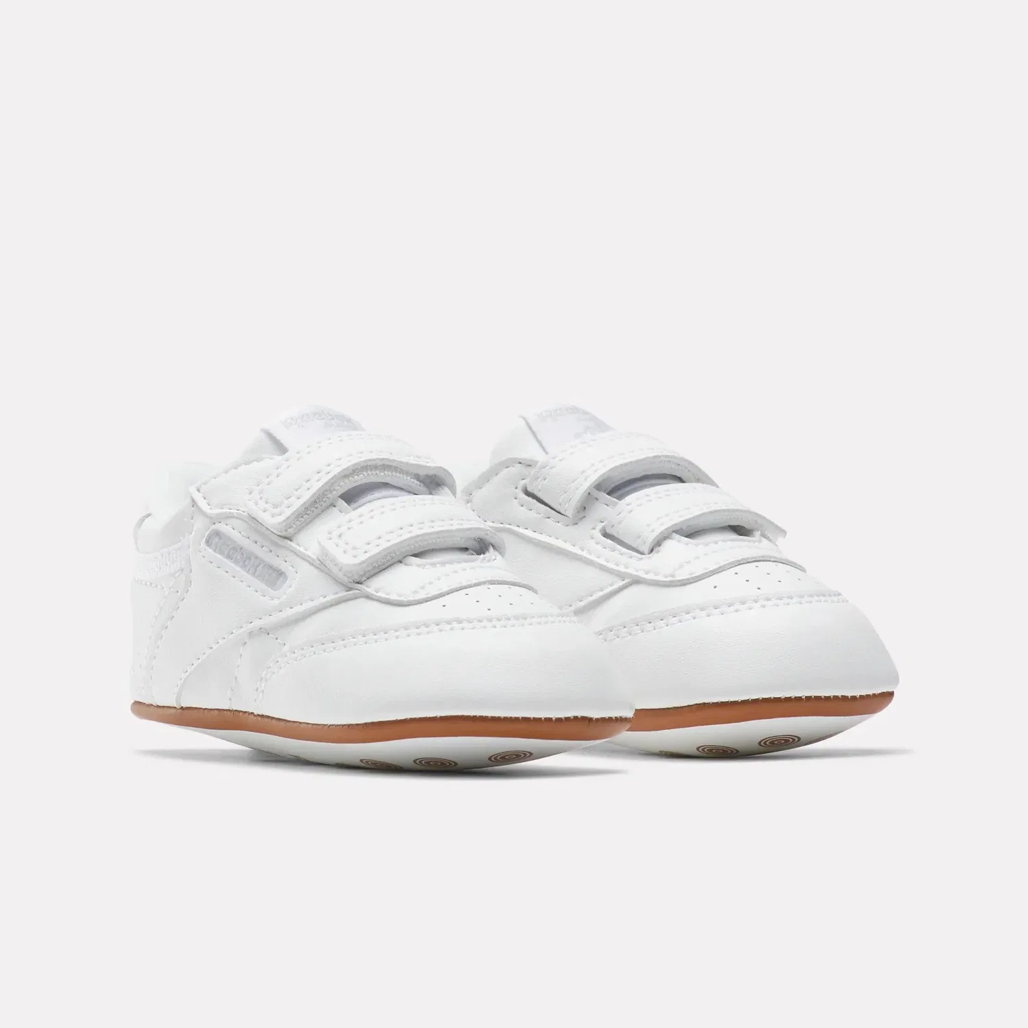 Детские кроссовки с мягким кожаным верхом и застежкой-велкро Club C Crib Reebok, White/White/White — фото 3