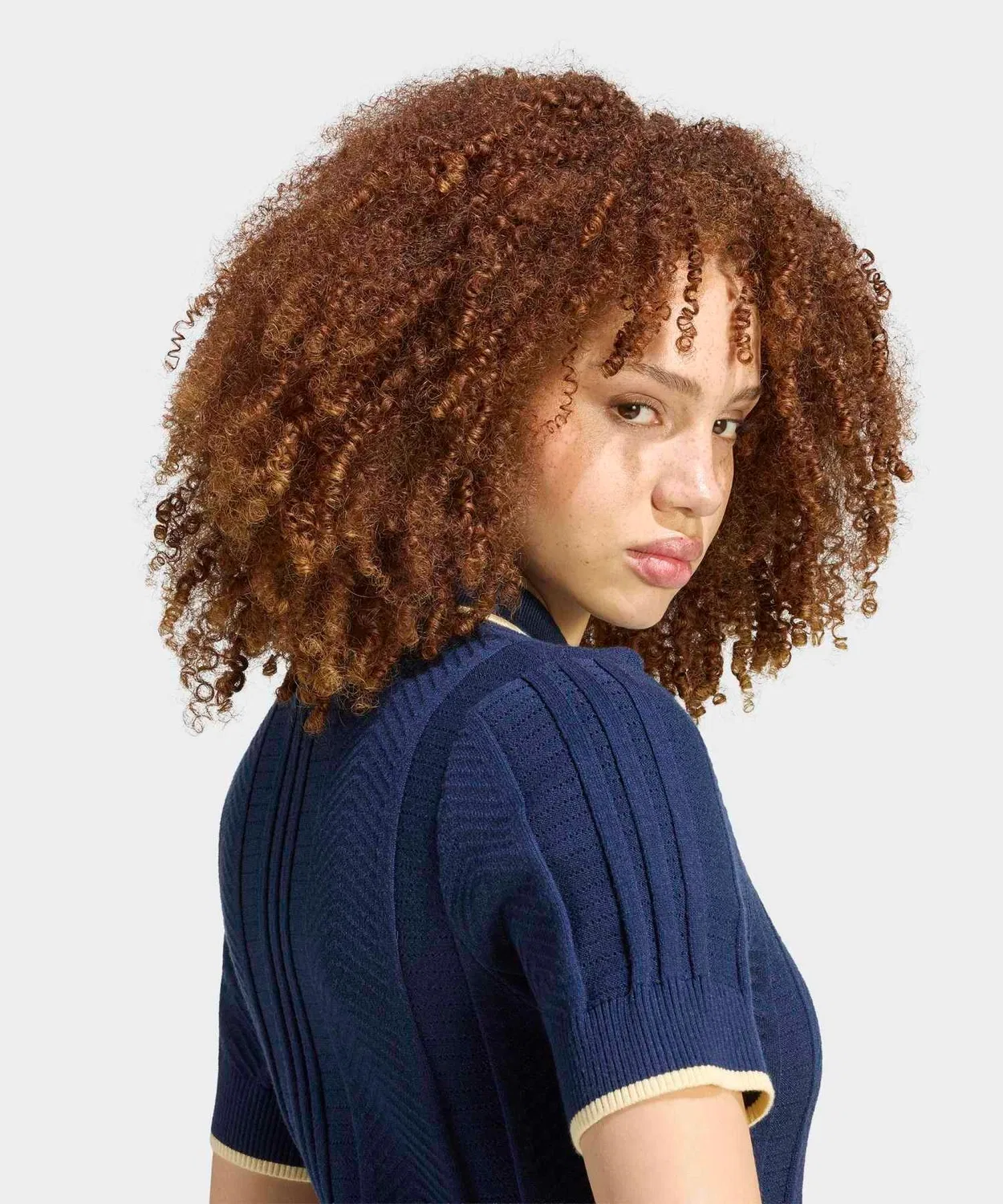 Женская хлопковая поло-футболка с длинным рукавомAdidas Originals, Blue — фото 4
