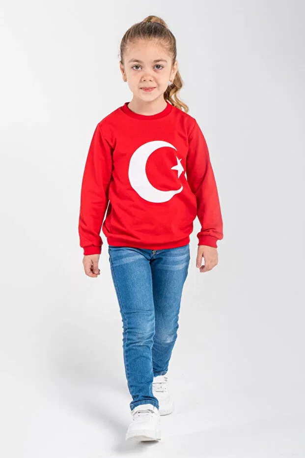 Детское худи с принтом Crescent And Star Trend Baby Kids, Red