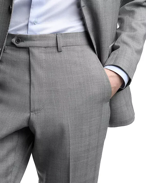 Мужской костюм из шерсти Emporio Armani Regular Fit, серый — фото 4
