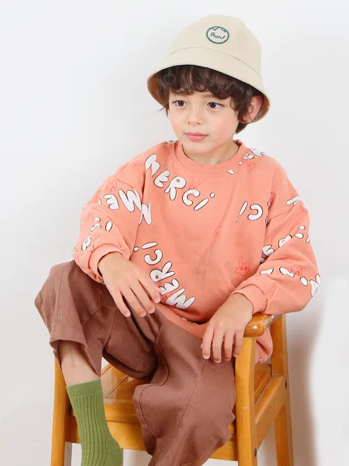 Детский свитшот для девочек хлопковый Goma Worebit BABYBLEE, Orange — фото 3