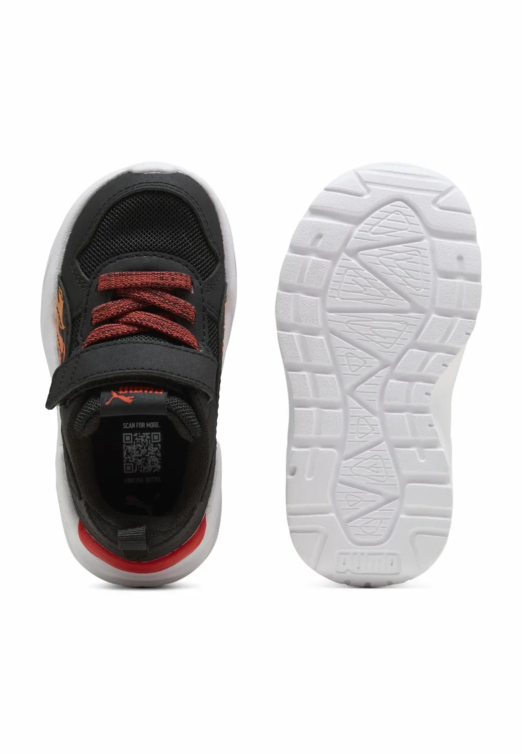 Кроссовки Trinity 2 Sparks унисекс - детская обувь Puma, Black-Bright Papaya-Red Flash — фото 3