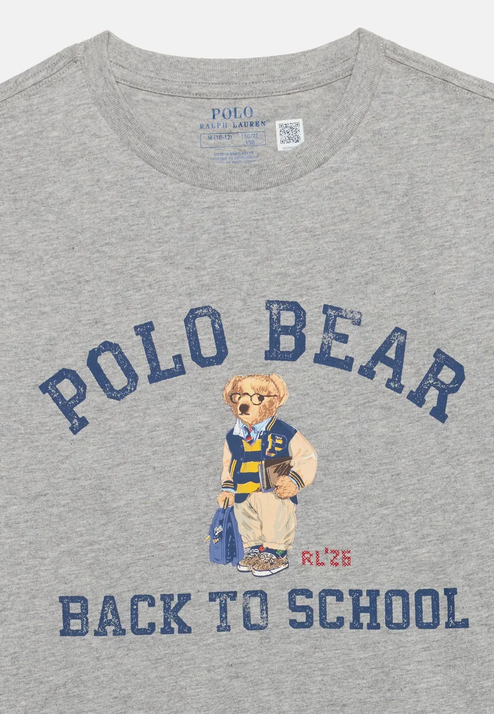 Футболка-Поло из хлопкового трикотажа с принтом "медведь" (размер 7-14 лет) Polo Ralph Lauren, Andover Heather — фото 4