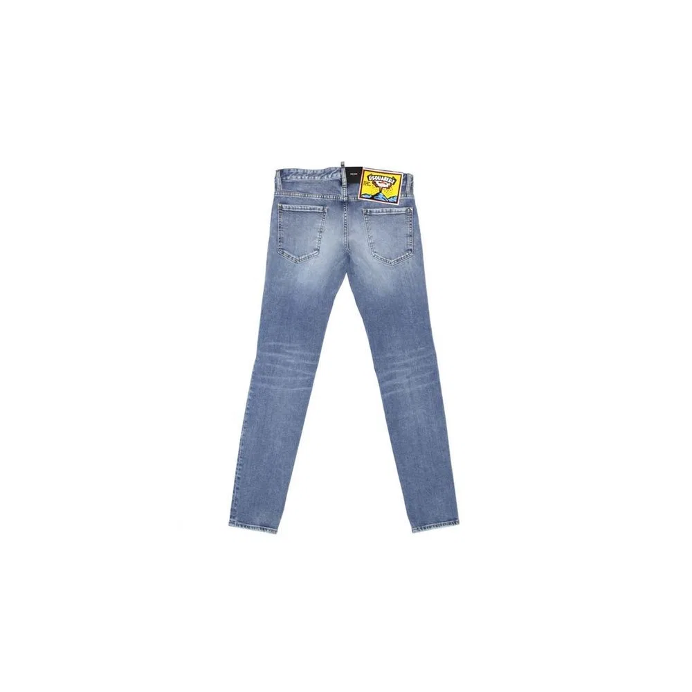 Мужские джинсы прямого кроя Blue Cotton Straight-Leg Jeans Dsquared2, Blue