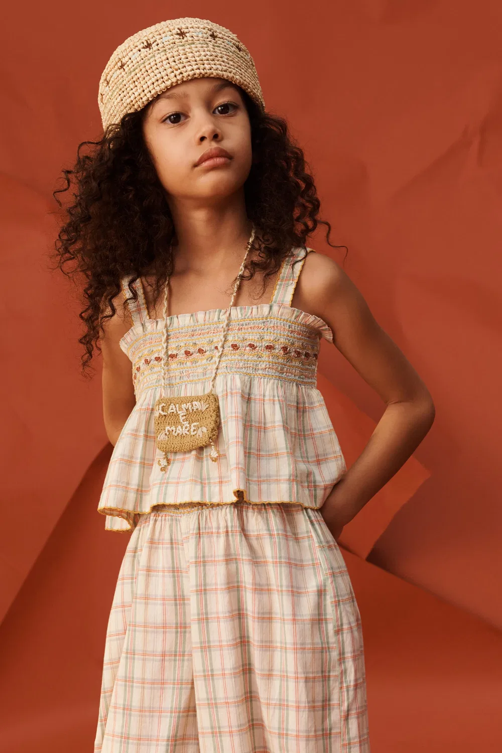 Топ в клетку с цветочной вышивкой, лимитированная серия ZARA, Multicoloured — фото 2