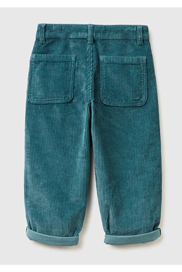 Детские для мальчиков брюки из вельвета United Colors Of Benetton, Gray-Green — фото 2