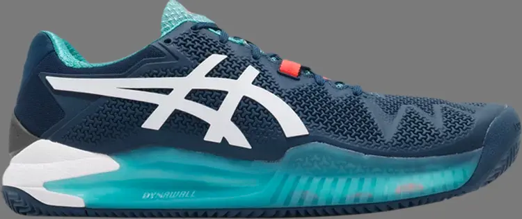 

Кроссовки gel resolution 8 clay 'mako blue' Asics, синий