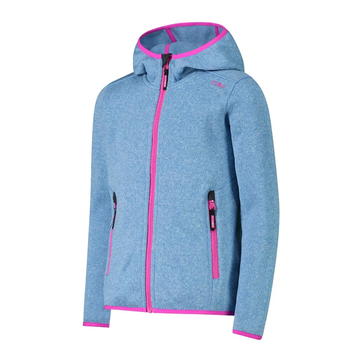 Детская флисовая куртка с капюшоном Fix Hood Cmp, Konigsblau Rosa Orange — фото 3