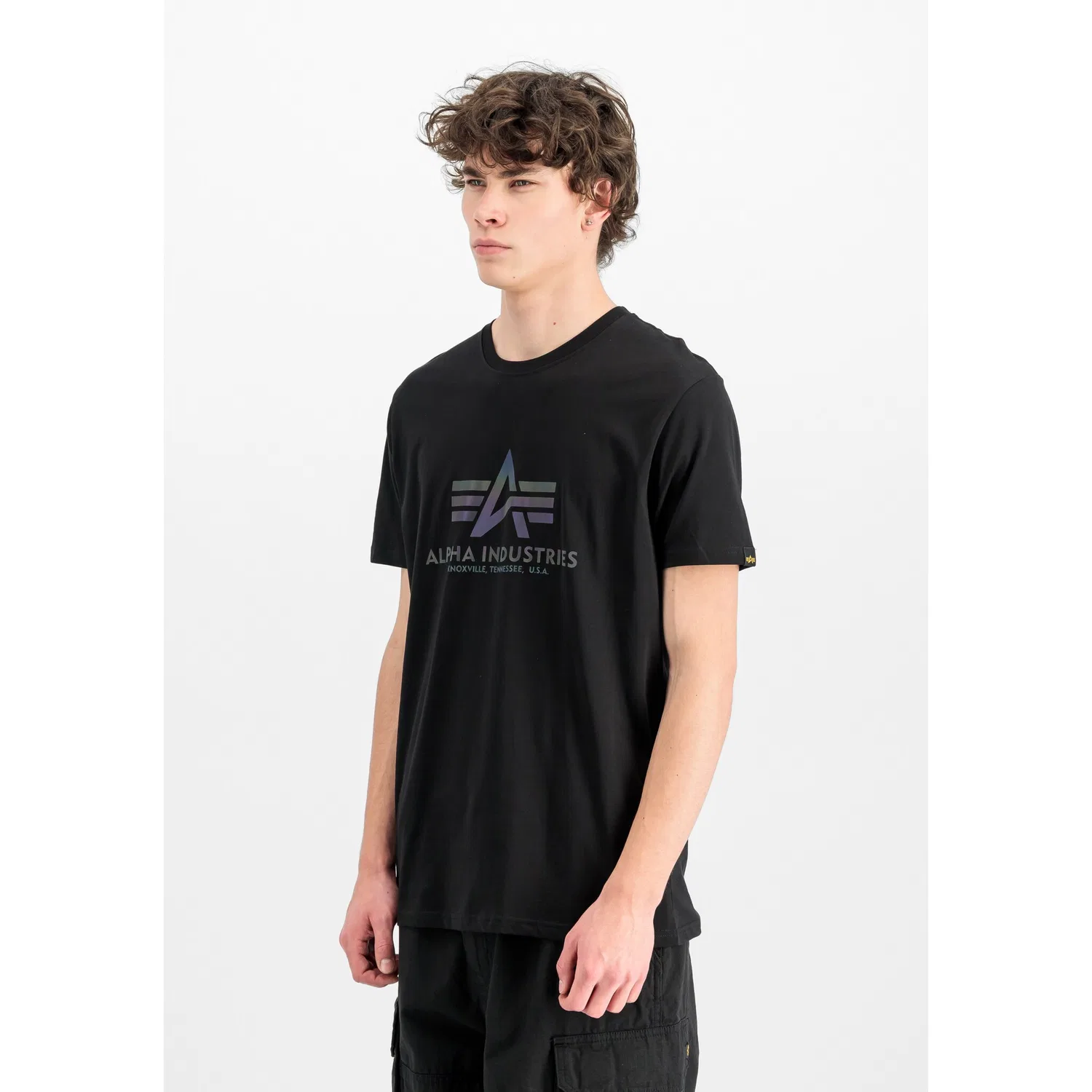 Детская футболка с принтом Rainbow Reflective Alpha Industries, Black