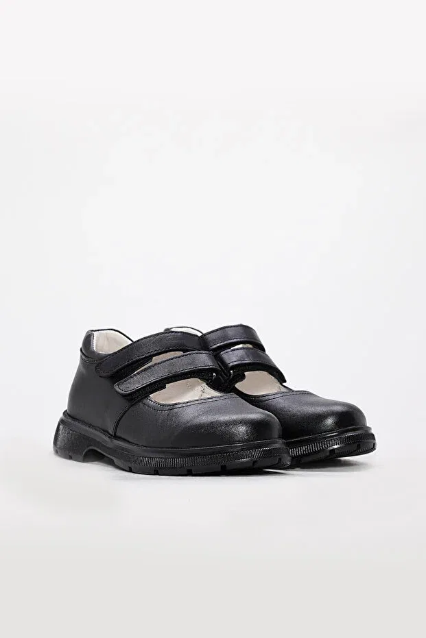 Детские повседневные туфли для девочек с коротким каблуком Mirgeshoes, Black — фото 2