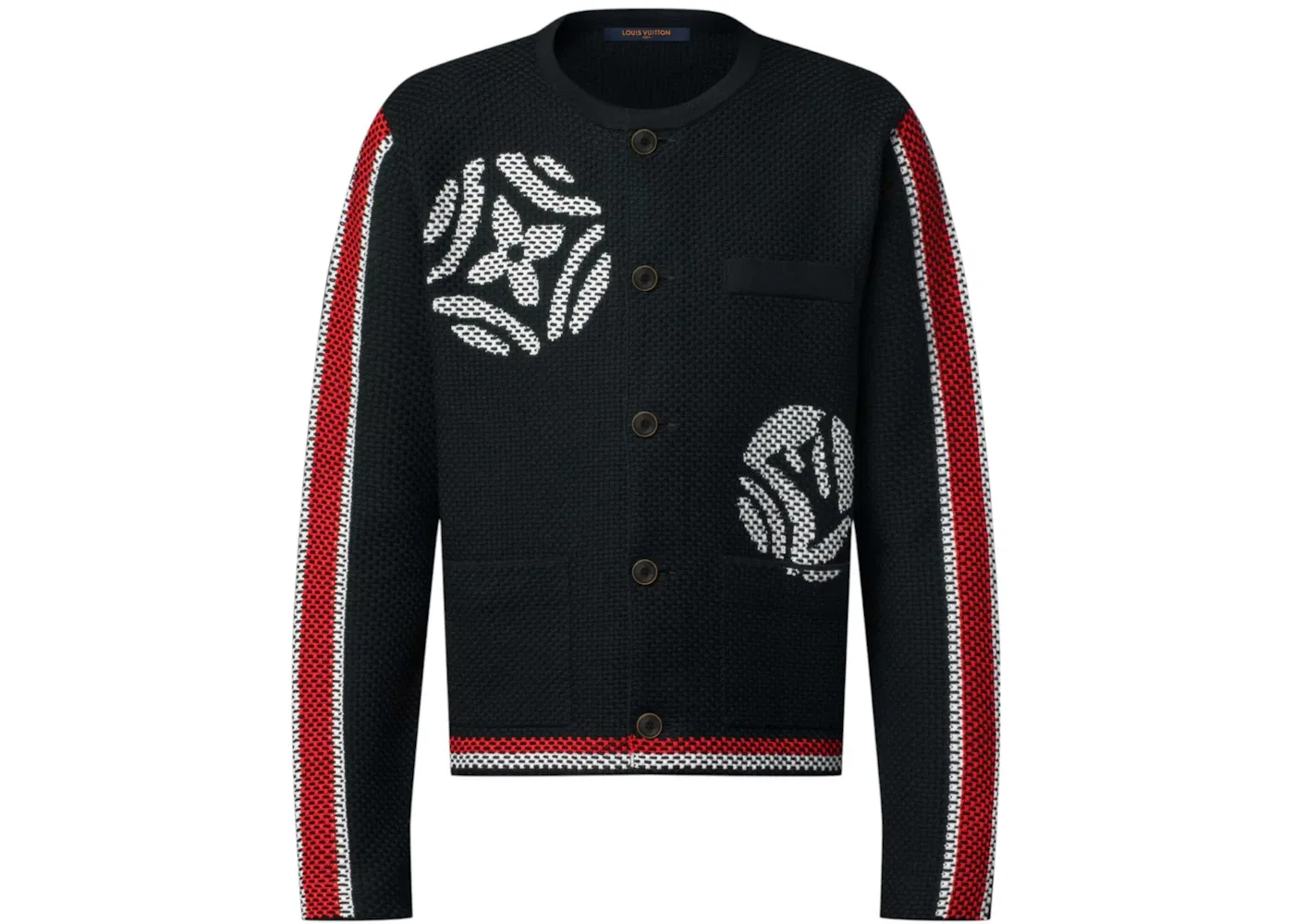 Мужское вязаное хлопковое пальто Louis Vuitton x Nigo, Black