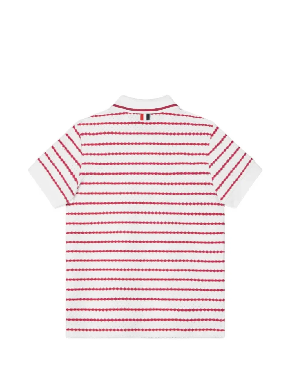 Рубашка поло в полоску Thom Browne Kids, белый — фото 2