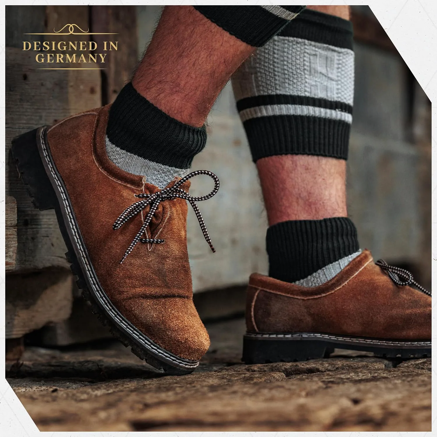 BAVARIA TRACHTEN Кожаные ботинки Lederhosen - аутентичная немецкая обувь Haferl для костюма Октоберфеста - натуральная кожа, темно-коричневые, темно-коричневый — фото 4