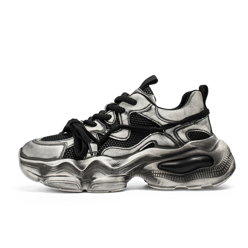 

PNKE Абразивостойкие дышащие утолщенные низкие кроссовки для мужчин с эффектом увеличения роста черные, цвет Black