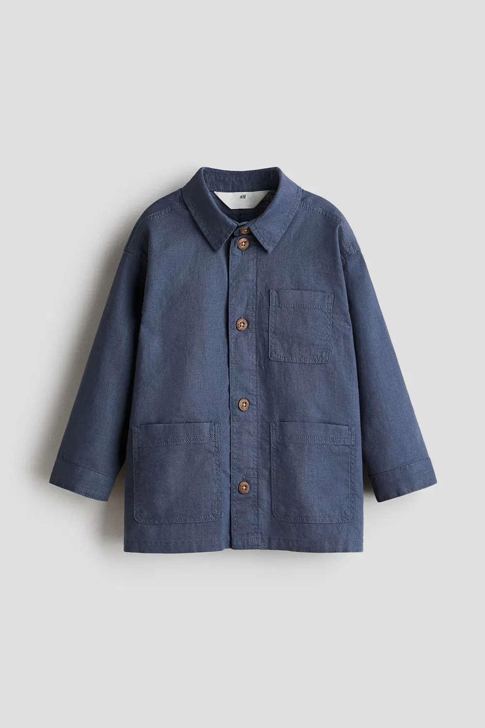 Льняная рубашка-накидка H&M, Dunkelblau