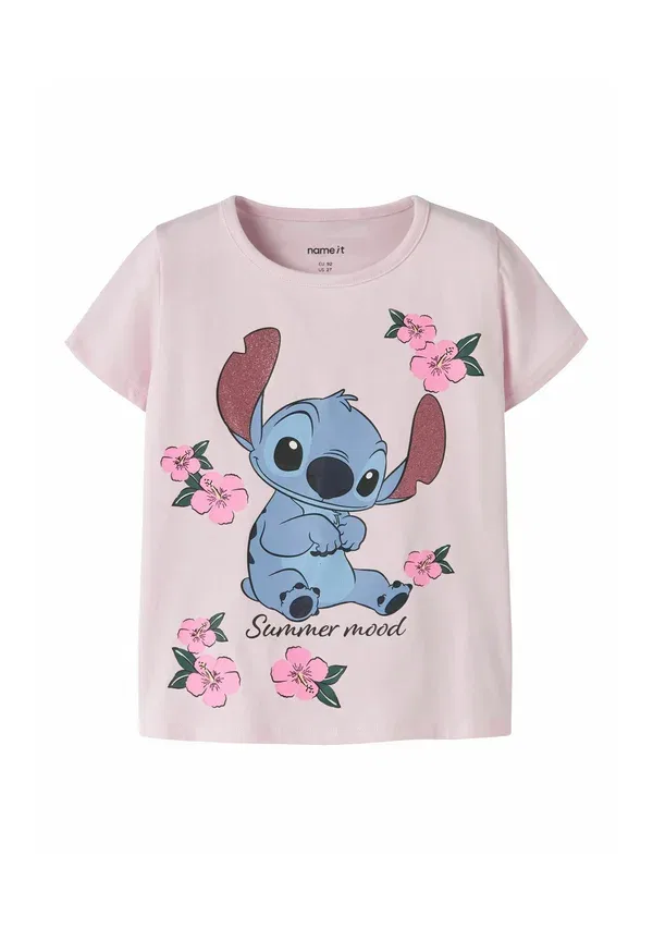 Футболка с принтом животных Stitch, Name It, Cradle Pink, розовый — фото 3
