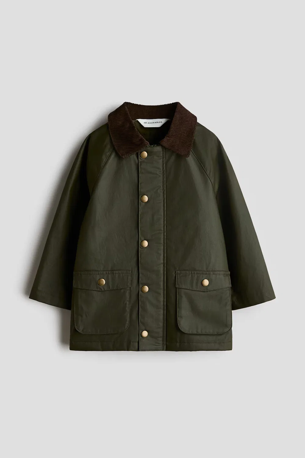 Пальто из вощеного хлопка H&M, Dunkles Khakigrün — фото 4