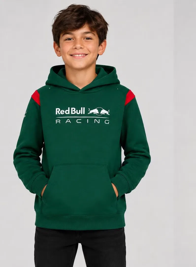 Худи детское с капюшоном Red Bull, зеленое