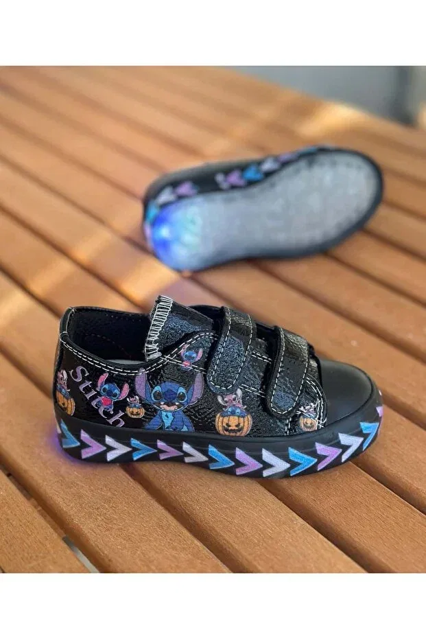 Детские туфли для девочек с коротким каблуком Surpie Shoes, Black