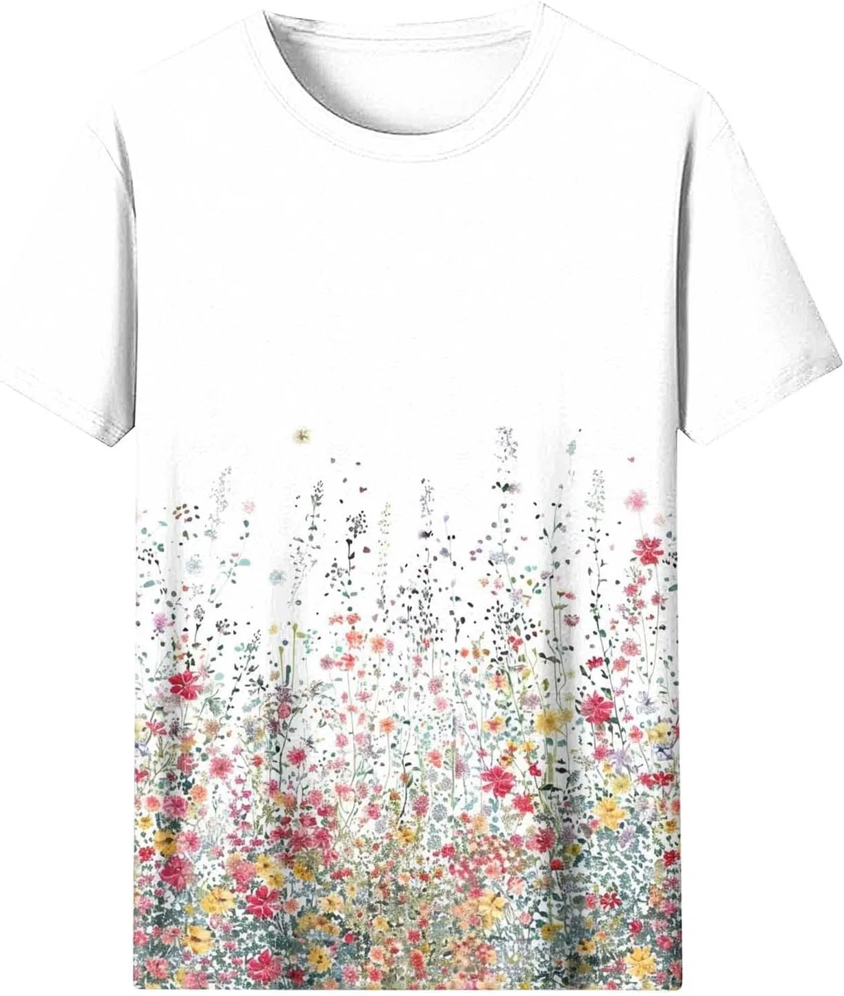 Женская футболка с цветочным принтом, Cotton 7#multicolor — фото 4