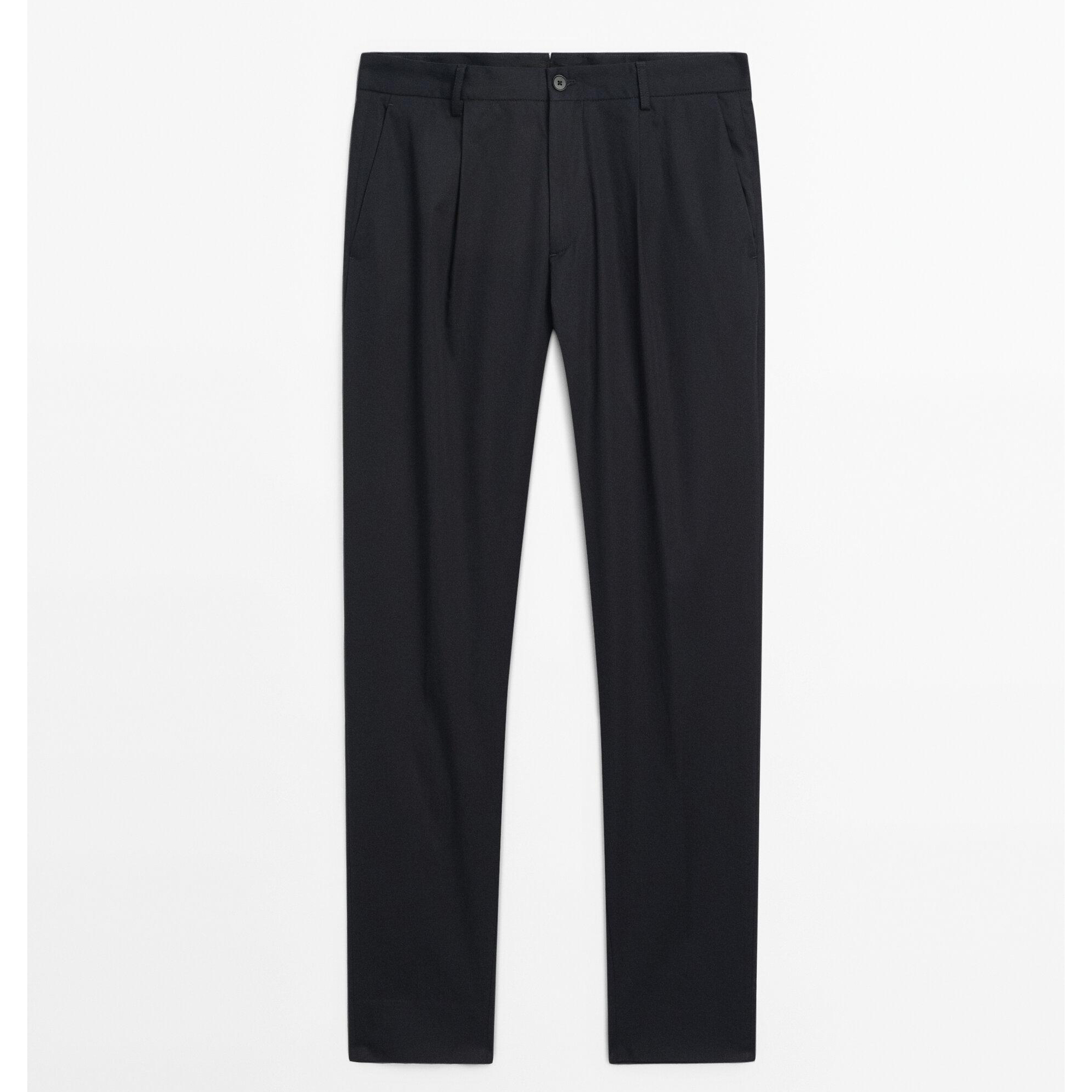 

Широкие брюки из хлопка Massimo Dutti, синий