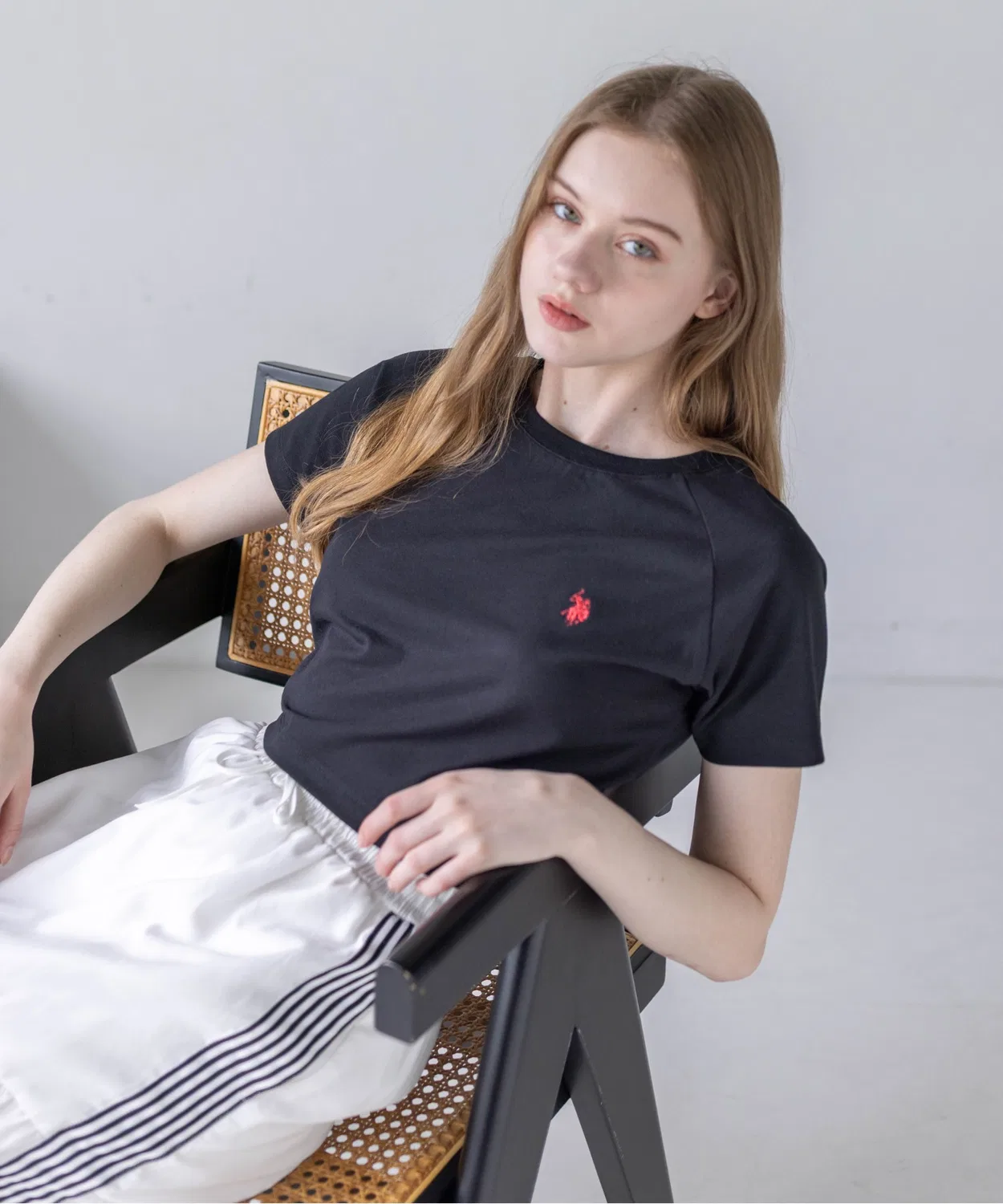 Женская футболка с коротким рукавом с вышивкой U.S. POLO ASSN., Черный