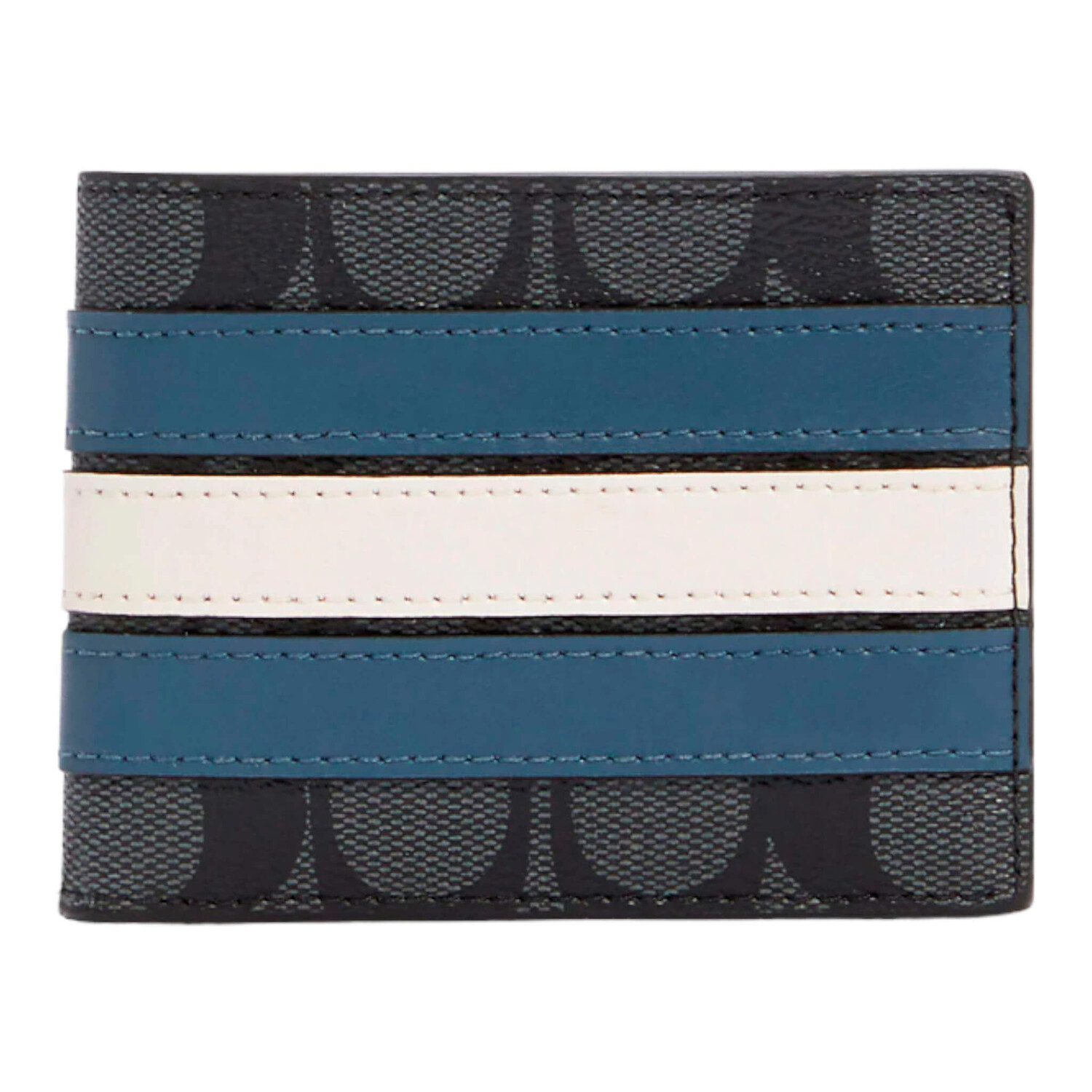 

Кошелек Coach Slim Billfold With Varsity Stripe, синий/белый