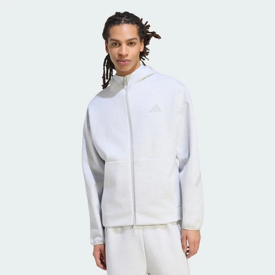 Спортивная кофта с капюшоном и молнией adidas Z.N.E. Full Zip Track Top, Светло-серый