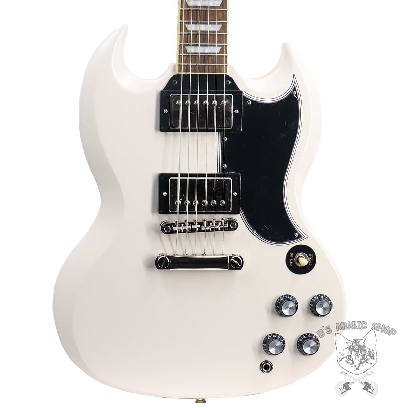 

Epiphone 1961 Les Paul SG Standard в старом классическом белом цвете с жестким футляром 1961 Les Paul SG Standard in Aged Classic White w/Hard Case