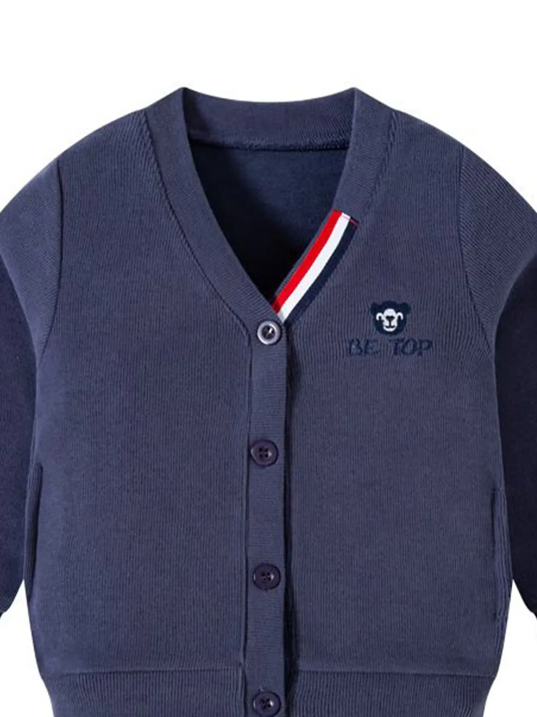 Кардиган с V-образным вырезом Yuniqee, темно-синий — фото 2
