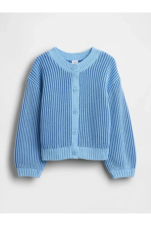 Детский кардиган для девочек с принтом Gap, Light Blue-001 — фото 3